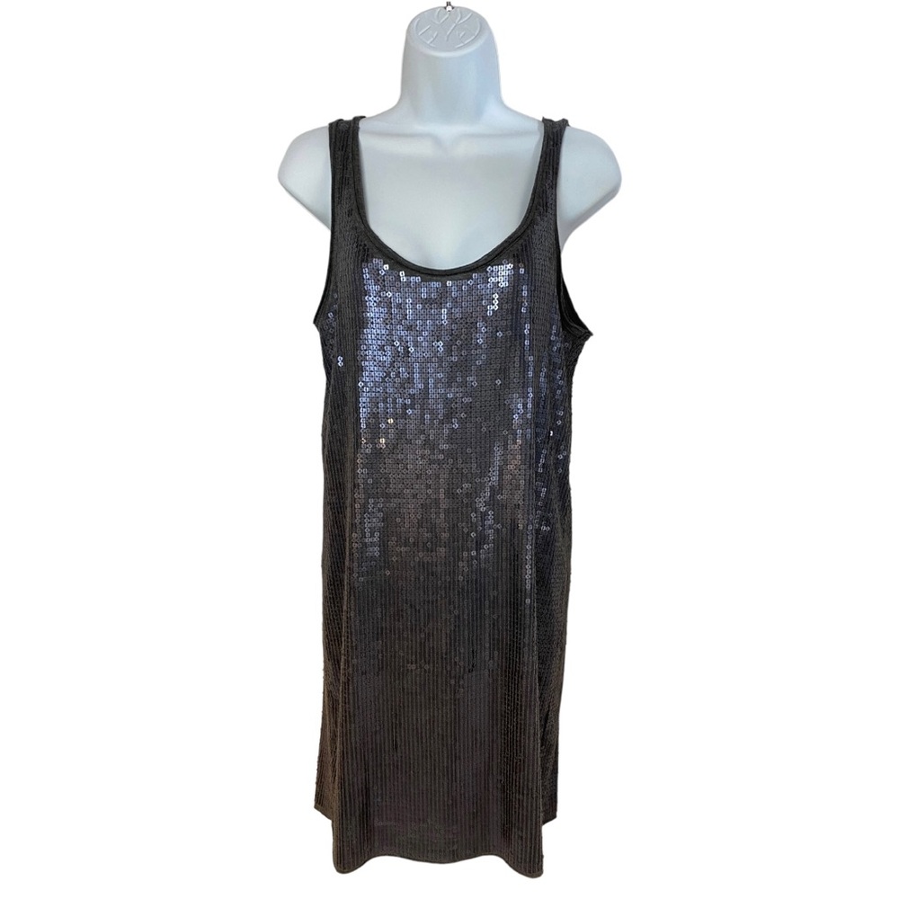Vince Mini Dress Tunic Top Sequin Sleeveless Small Party Gray Holiday Ne…